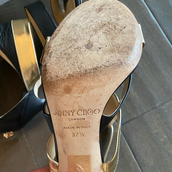 Authentic Jimmy Choo Black and Gold Pumps - Picture 9 of 9